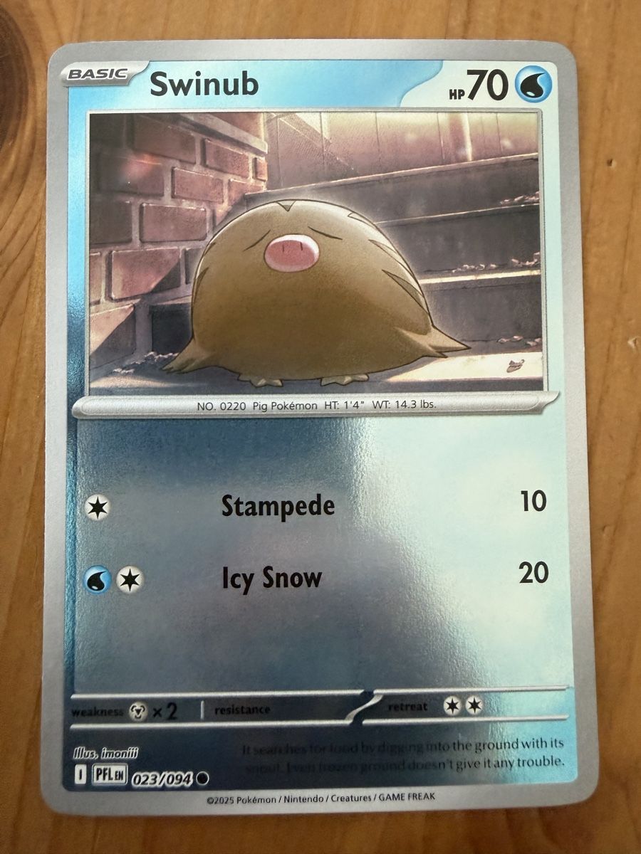 Pokémon Carte collezionabili: Swinub (PFL023) – Nuovo (secondo la descrizione) da Vevey venduto da Matx