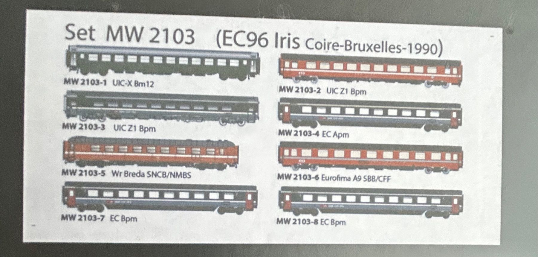 LS Models Modellini di ferrovie: LS Models 2103 SBB IRIS 1990 8er Set Neu OVP – Nuovo e nell'imballaggio originale da Belp venduto da AEMA-Modellbau 1