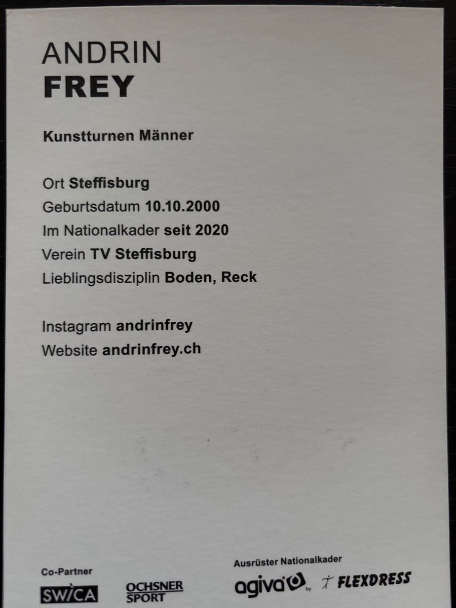 Autografi: Andrin Frey Autogrammkarte signiert Turner – Nuovo (secondo la descrizione) da Uetendorf venduto da hoisle 1