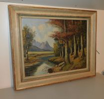 Gemälde signiert altes Landschafts Bild  53 cm hoch