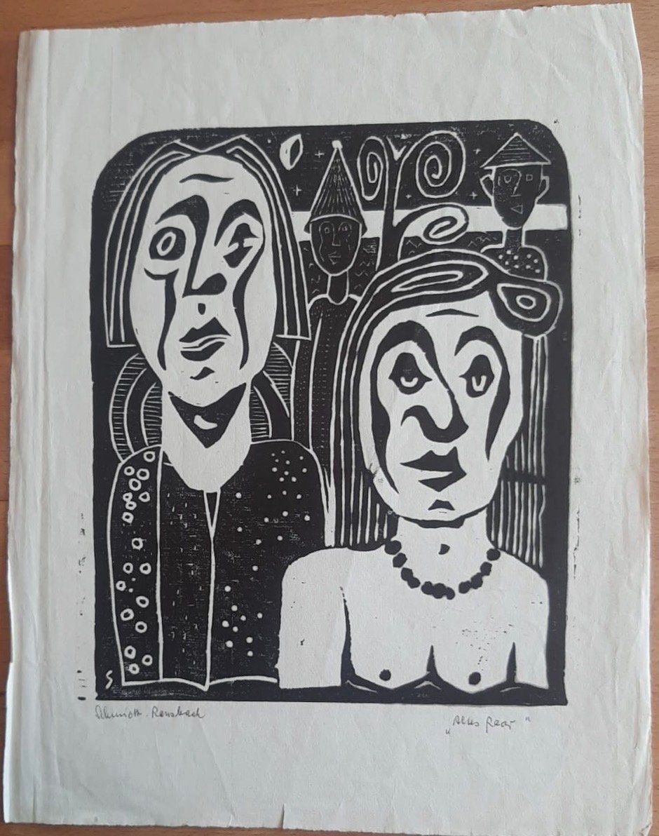 Xilografie: Schmidt Reusbach circa 1935  École allemande expressionniste – Usato da Sion venduto da Gravure8283