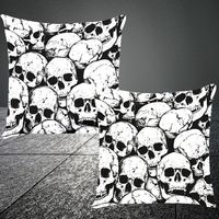 💀 Handbemalte Totenkopf-Kissenbezüge 🖤✨