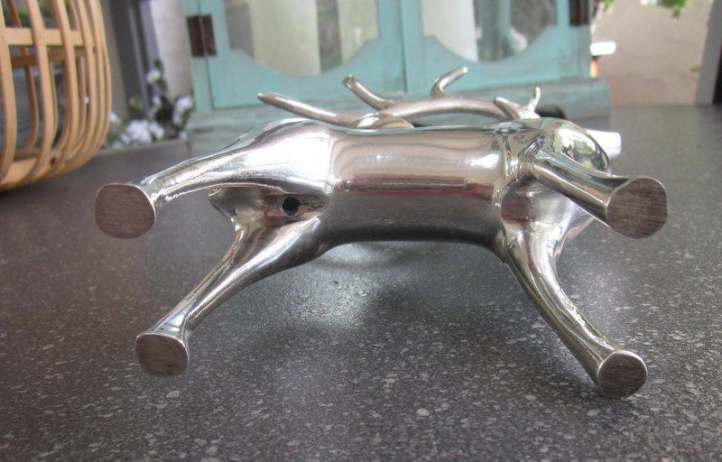 Portacandele: Versilbertes Rentier als Kerzenhalter – Usato da Bischofszell venduto da Pfau0 4