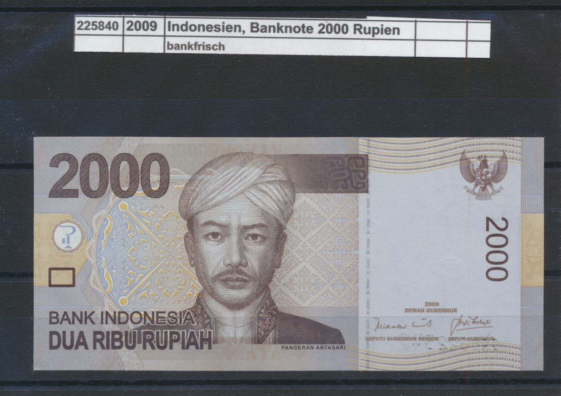 Billets de banque: 2009 Indonesien, "Banknote - 2000 Rupien", bankfrisch – Neuf (Voir description) à Winterthur par Zupogeru