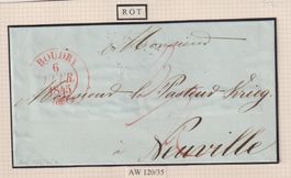 BOUDRY in Rot und NEUVEVILLE Zierstempel !!