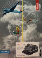 Vintage Reklame, Hermes, Paillard, Verkehr, Flugzeug, 1950