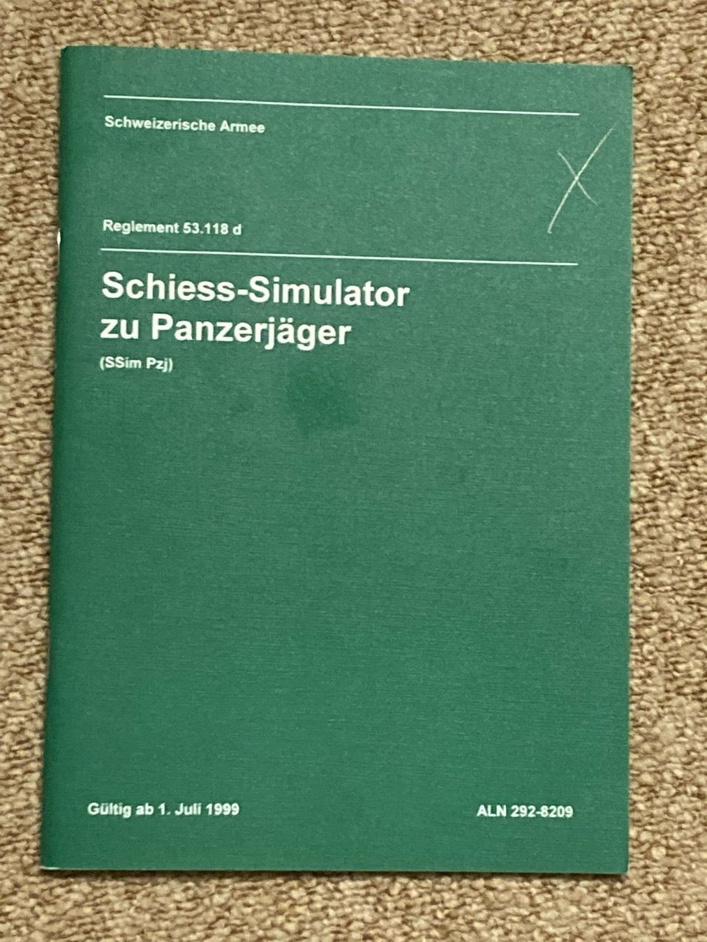 Libri: Reglement: Schiess-Simulator zu Panzerjäger - CH Armee – Usato da Brütten venduto da Hst1