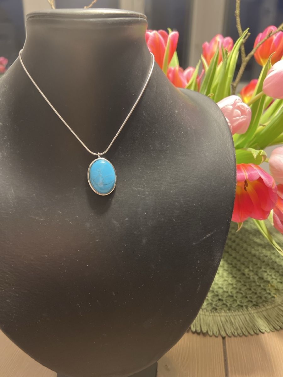 Catenine: Halskette mit türkisblauem Stein  – Nuovo (secondo la descrizione) da Seon venduto da Sunny-Schmuck78