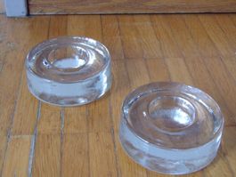 Kerzen Ständer 2 Stück rund  Glas