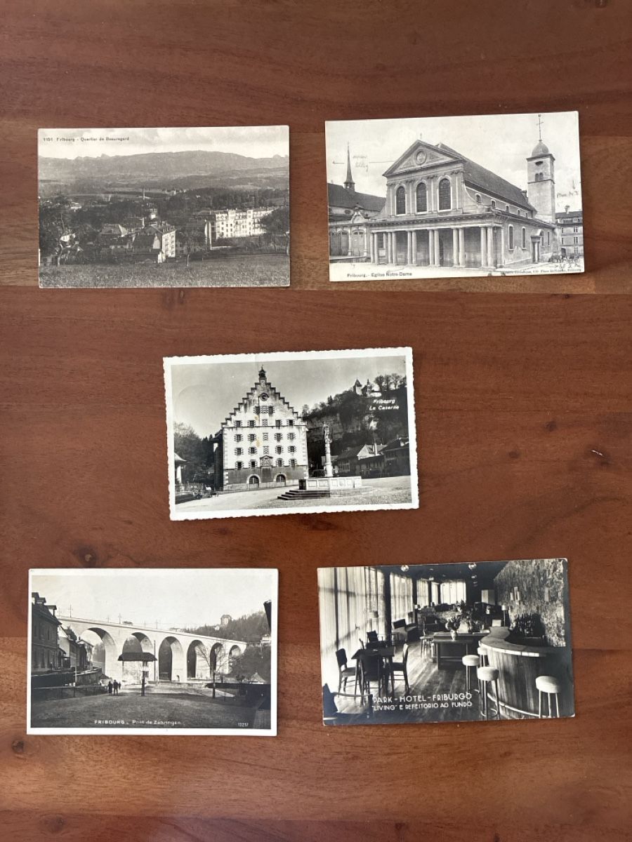 Ansichtskarten: 10 Ansichtskarten Schweiz von Freiburg FR – Gebraucht aus Oftringen von Cla.vD.74 2