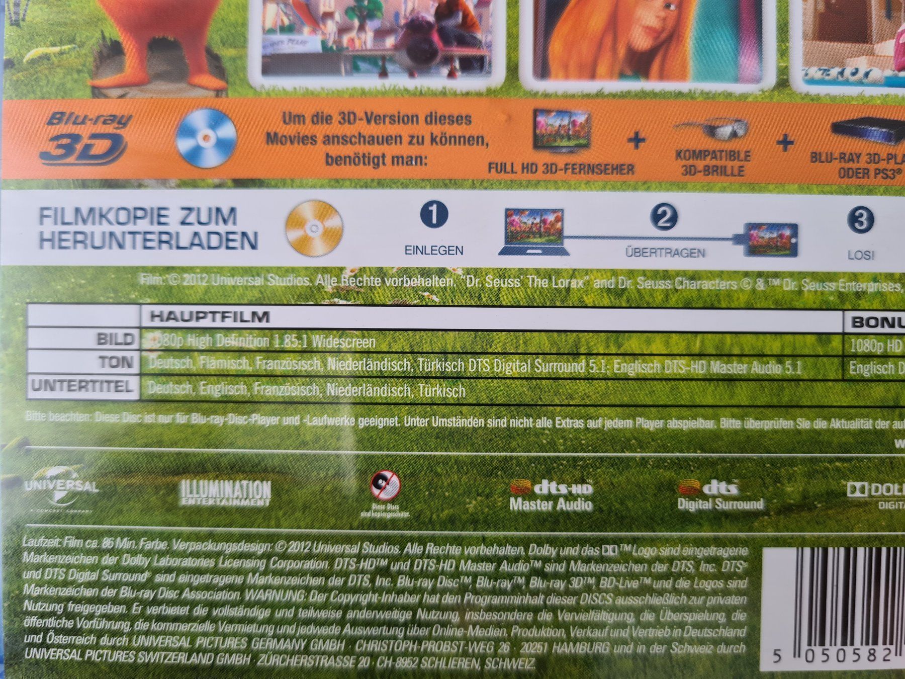 Tutti i DVDs: Der Lorax 3D (3 Disk) - Blu-Ray – Usato da Carouge GE venduto da Franllo 2