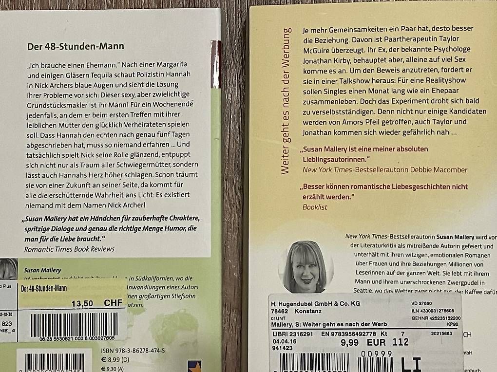 Libri: Susan Mallory - 9 Bücher, diverse – Usato da Bazenheid venduto da josiba_6 1