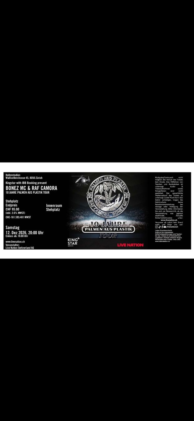Billets: BONEZ MC & RAF CAMORA – Neuf avec emballage d'origine à Schaffhausen par kik_8dy7