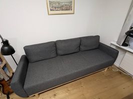 IKEA GRUNNARP 3er Bettsofa ausziehbar mittelgrau