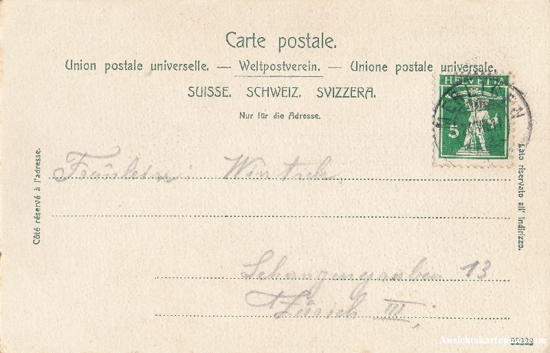 Cartoline postali: Meiringen - Reichenbachfall + 1911 – Usato da Emmenbrücke venduto da teestube 1