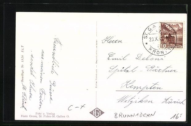 Cartoline postali: Auboden-Brunnadern, Ansicht eines Ferien – Usato da Berlin venduto da bartko-reher 1