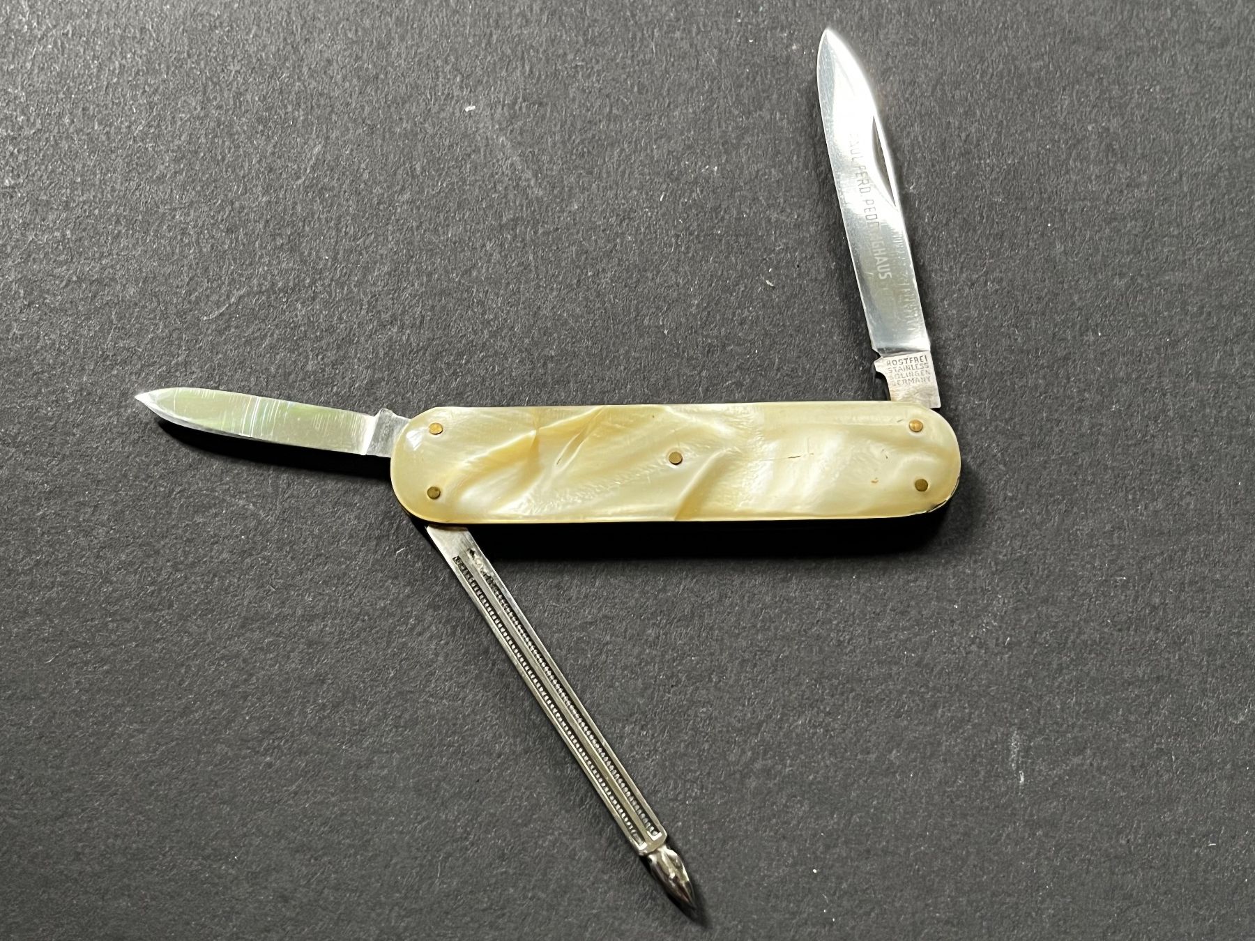 Solingen Coltelli tascabile: Taschenmesser Solingen 81 mm mit Manicure-Klinge – Usato da Zürich venduto da FV.vintage