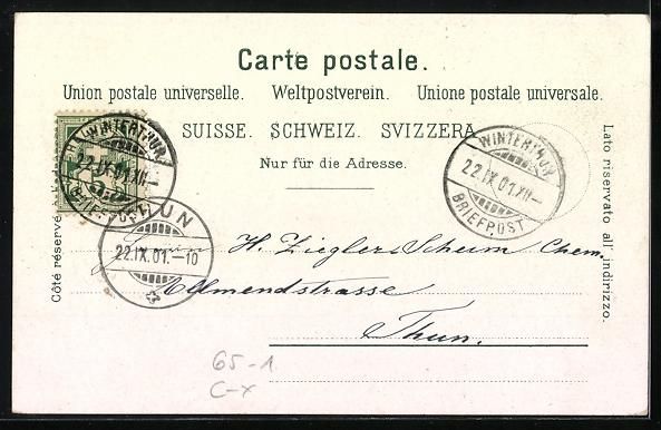 Cartes postales: AK Winterthur, Bahnhof, 1901 – D'occasion à Berlin par bartko-reher 1