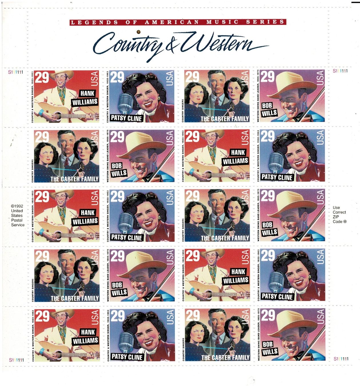 Alle Briefmarken: USA Country & Western 1 KB ** – Neu (gemäss Beschreibung) aus Lausanne von Whorvath