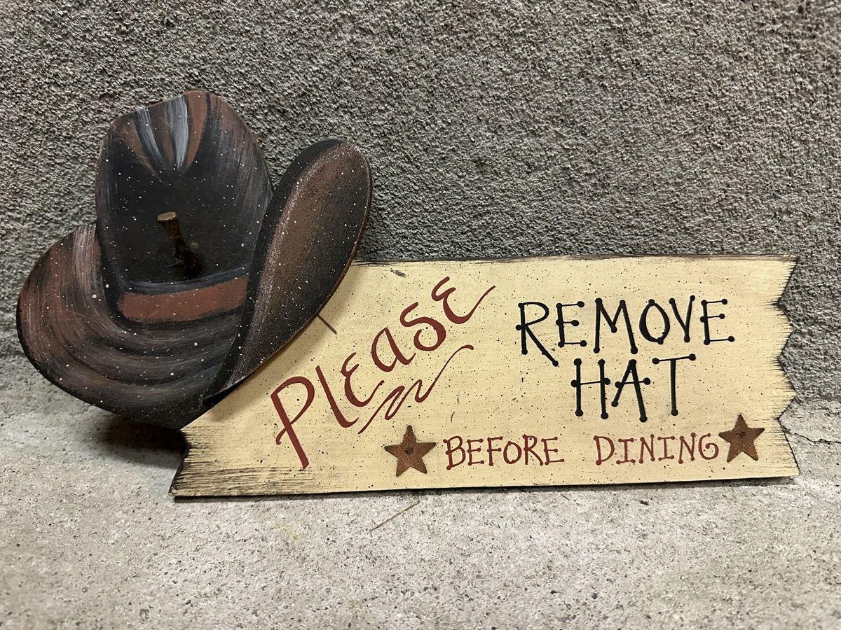 Ecriteaux: Please remouve hat cowboyhut – D'occasion à Reinach AG par rares75