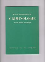 Revue Criminologie & Police Technique - 1983
