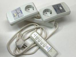Funkschalter Set / 1 Sender + 2 Empfänger / Schuko DE