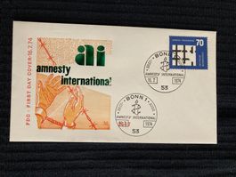 BRD 1974 illustrierter FDC amnesty international SStpl Bonn