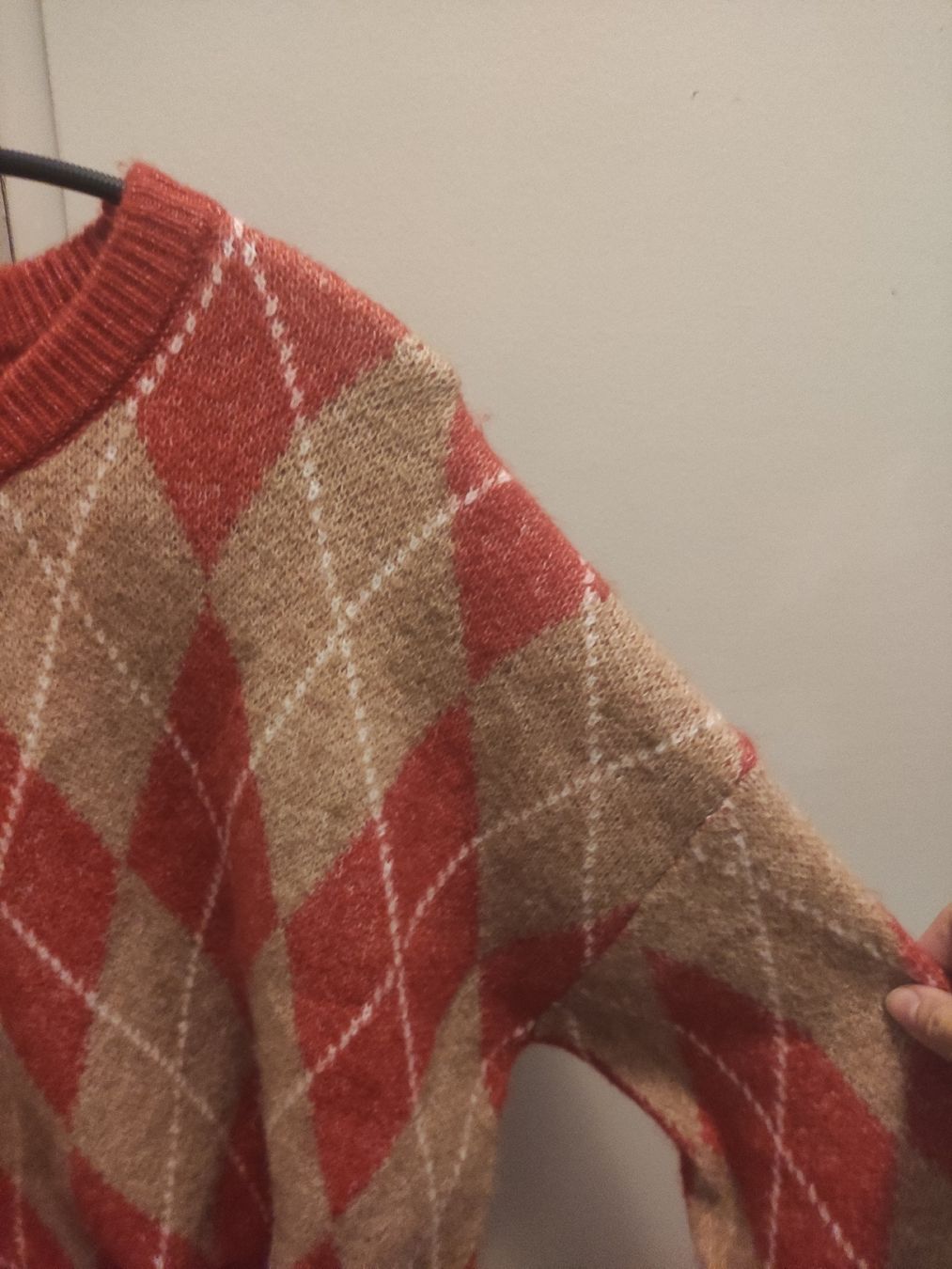 Stradivarius Maglioni & Felpe: Stradivarius Pullover beige rot XS, Argyle Neuwertig – Nuovo (secondo la descrizione) da Schliern b. Köniz venduto da Pecannut 2