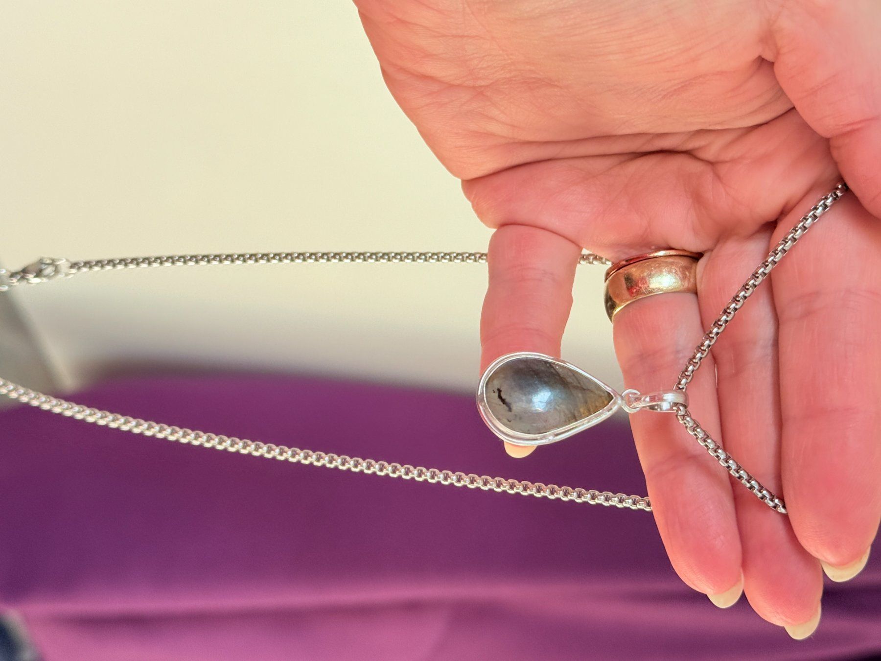 Catenine: Collier élégant avec Labradorite véritable, neuf! – Nuovo e nell'imballaggio originale da Genève venduto da AGBERG 9