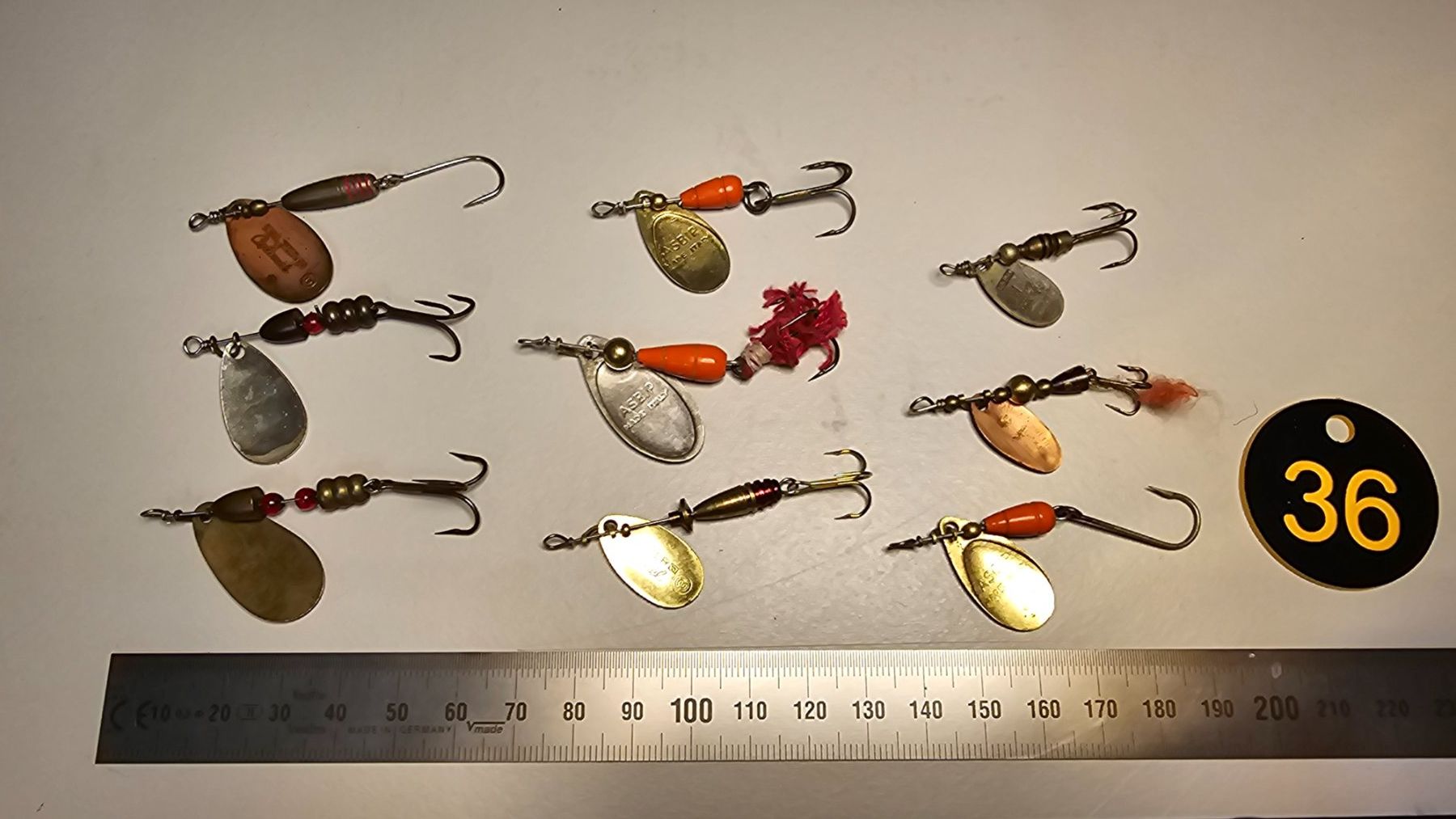 Esche: Köder Löffeli Spinner Set a 9 Spinner diverse Marken Gr.1+2 – Usato da Abtwil SG venduto da Fischerei_Artikel 1