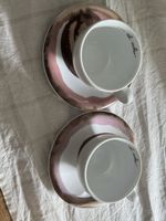 Keramik Kaffe-Set | 2 Tassen + Unterteller |Beige/Braun|Thun