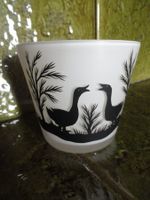 Retro Teelichthalter/Vase mit Gänse-Motiv, Vintage Deko!