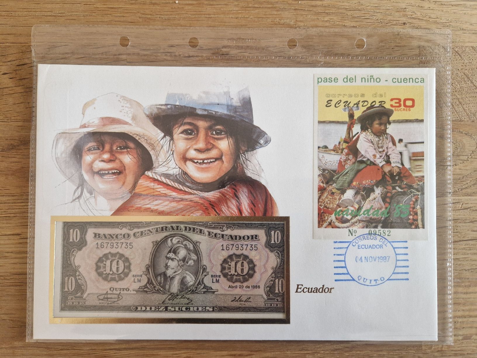 Banconote: Banknotenbrief Ecuador – Usato da Schwendibach venduto da BreitschGiu