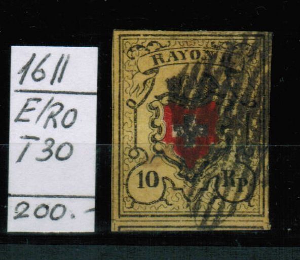 Alle Briefmarken: Rayon 16II - E/RO - T30 – Gebraucht aus Bern von peri02