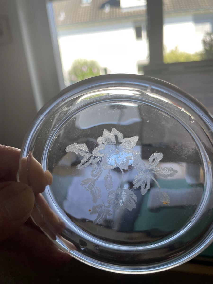Sottobicchieri: Glasuntersetzer mit eingraviertem Blumenmuster , Glas,  – Nuovo (secondo la descrizione) da Steinhausen venduto da Piaweber1943. 1