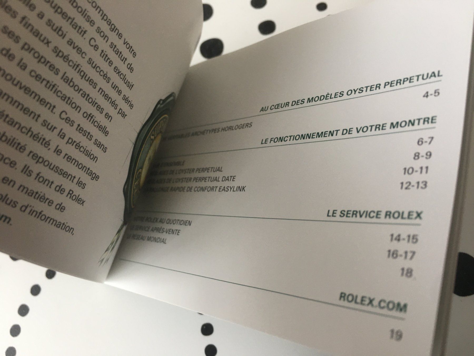 Rolex Documenti: ROLEX - OYSTER PERPETUAL DATE - OPERATING INSTRUCTIONS FR ! – Usato da Epalinges venduto da dream-watch 1