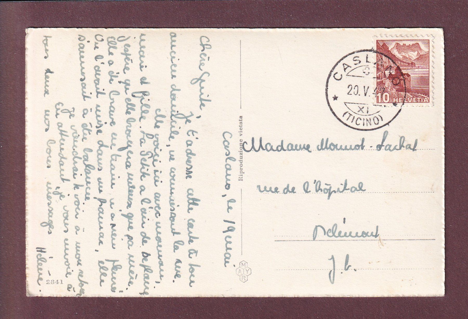 Cartoline postali: CASLANO - 5 images - 1947 – Usato da Pully venduto da nicecards 1