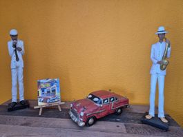 Dekofiguren Musiker und Auto Cuba Set