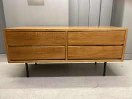 Vintage kommode sideboard mit 4 schubladen und metallfüsse