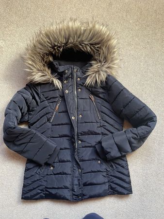 Damen Winterjacke F&F mit Kapuze dunkelblau Grösse 42