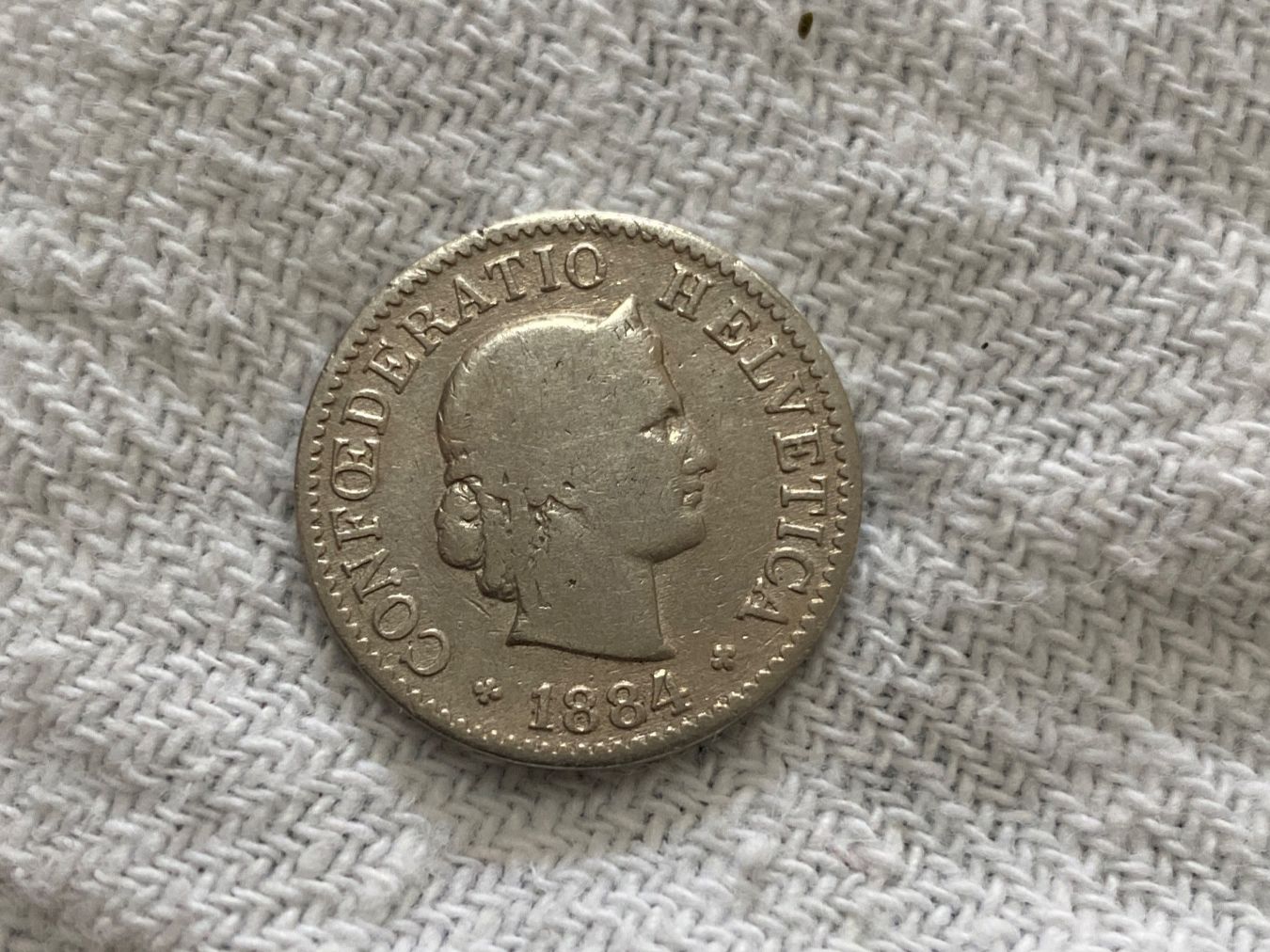 Alle Münzen: 5 centimes/rappen 1884 – Gebraucht aus Nyon von Ilmi09
