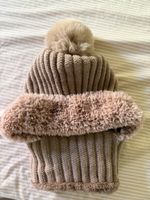 Strickmütze, fleecegefütterter Winterschal, Set