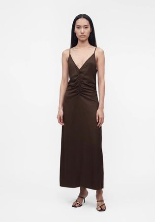 Baum und pferdberg Maxikleid braun gerafft Grösse M