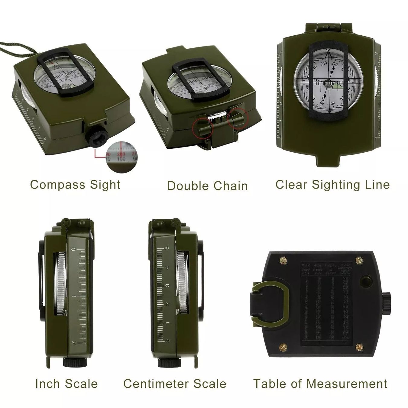 GPS & Strumenti di misurazione: Metallgehäuse  Armee kompass Marschkompass mit Beutel – Nuovo (secondo la descrizione) da Kirchdorf AG venduto da csnmclub 5