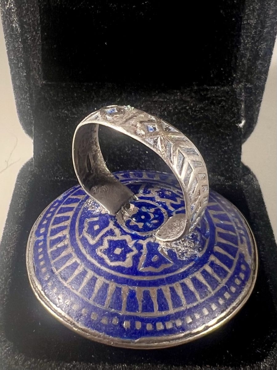 Anelli: Bague MULTAN argent a émail bleu  profond, pièce rare – Usato da Genève venduto da DELIRBEADS 5