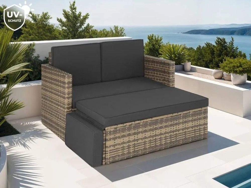 Divani: Rattan Lounge Sofa 2-Sitzer mit Hocker VELTORINO – Nuovo e nell'imballaggio originale da Lachen SZ venduto da sw3zzy 1