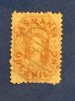 Timbre Tasmanie 1 Shilling, oblitéré, état d'usage