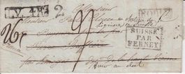 1832, ROLLE Faltbrief mit Inhalt n. Frankreich, Wi.1816/5