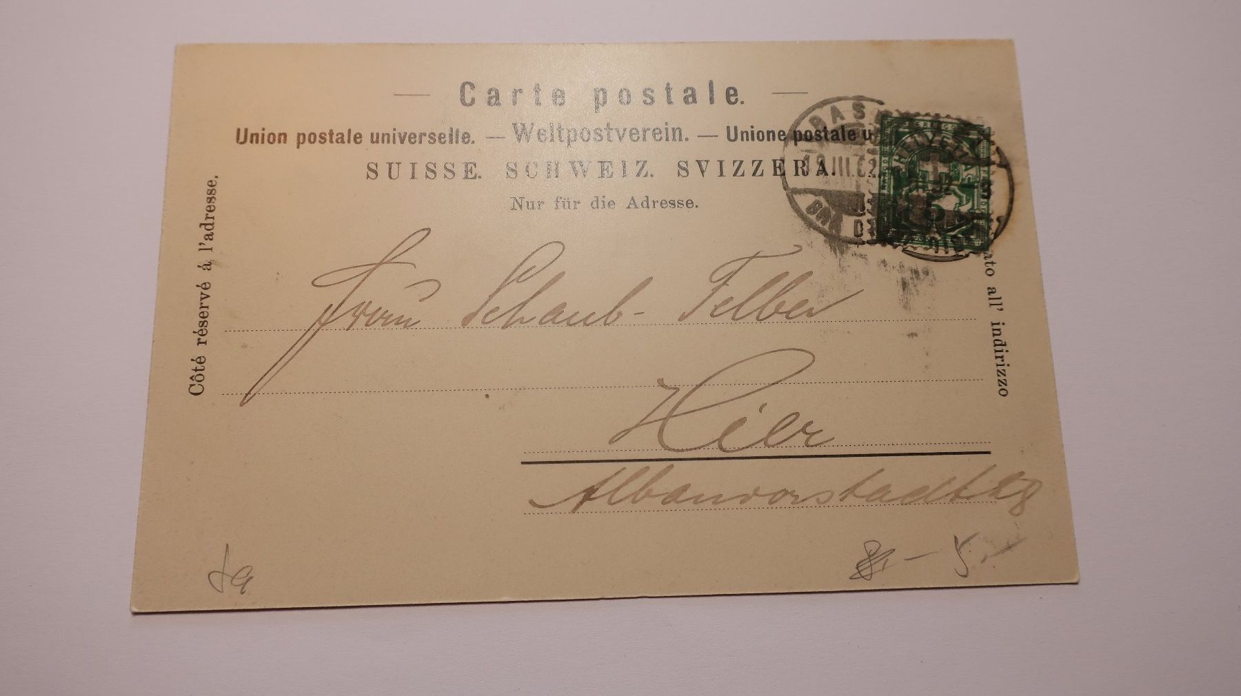 Ansichtskarten: Basel Munster mit Platz 1902 – Gebraucht aus Cormoret von Pascalll2001 2