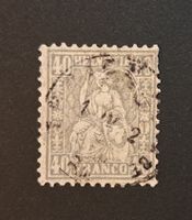 40 Rp. Faserpapier Sitzende Helvetia SBK 50 mit Attest